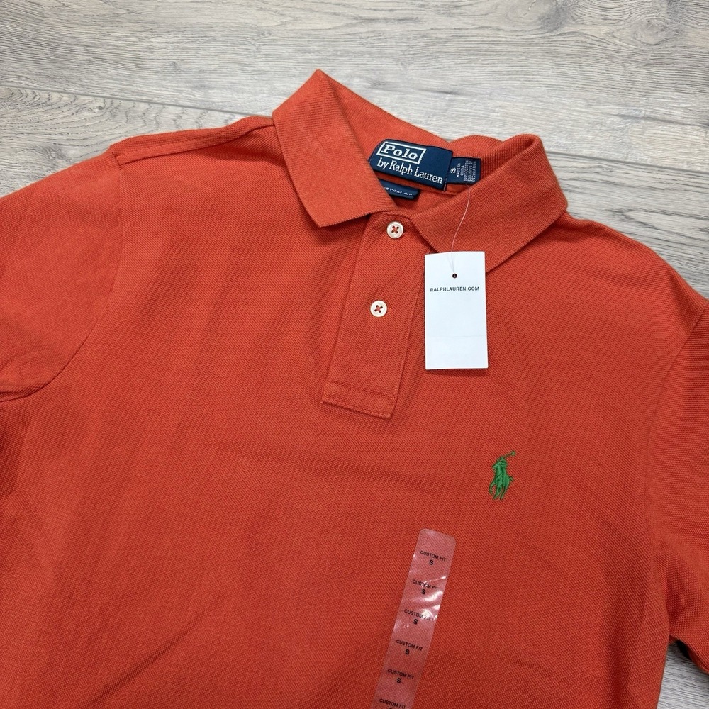 NWT Polo Ralph Lauren Orange Custom Fit Polo Shirt Men's Sz S Casual Preppy